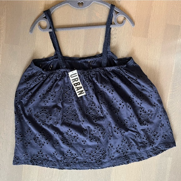 Urban Outfitters Eloise Eyelet Tank Top Size Medium in Navy Blue. NWT - Picture 4 of 11